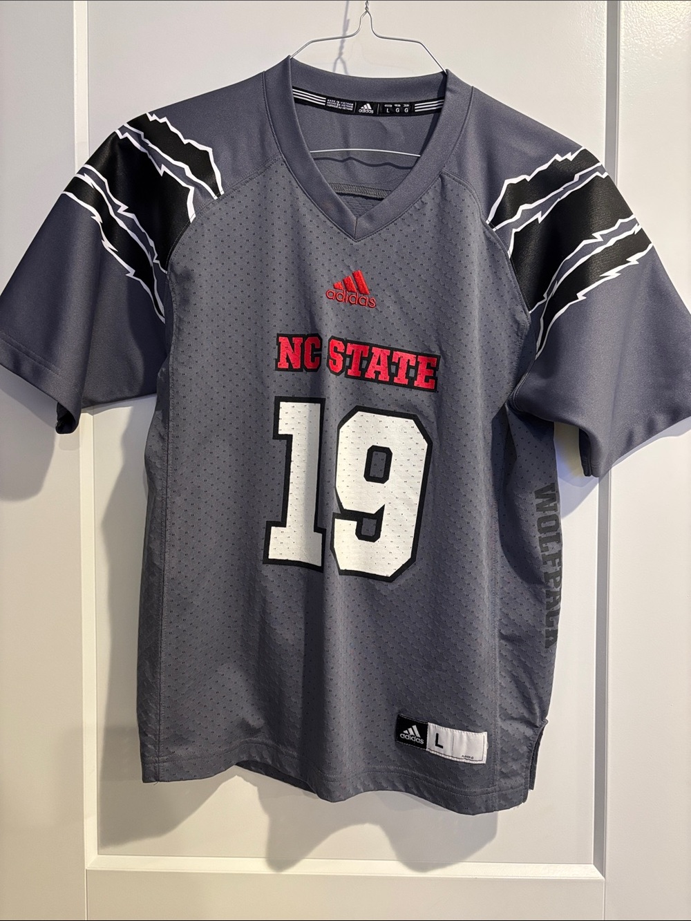 NC State Boy’s Adidas Football Jersey Youth Large